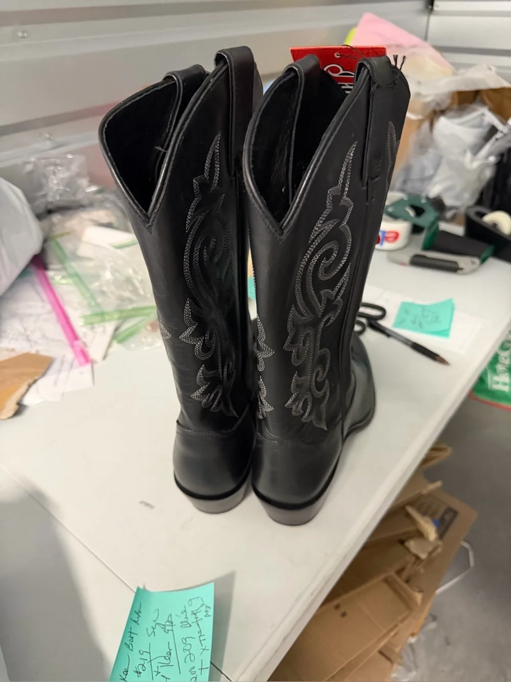Justin Boots Black Western Cowboy Boots size 10 1/2 D new without box 5428